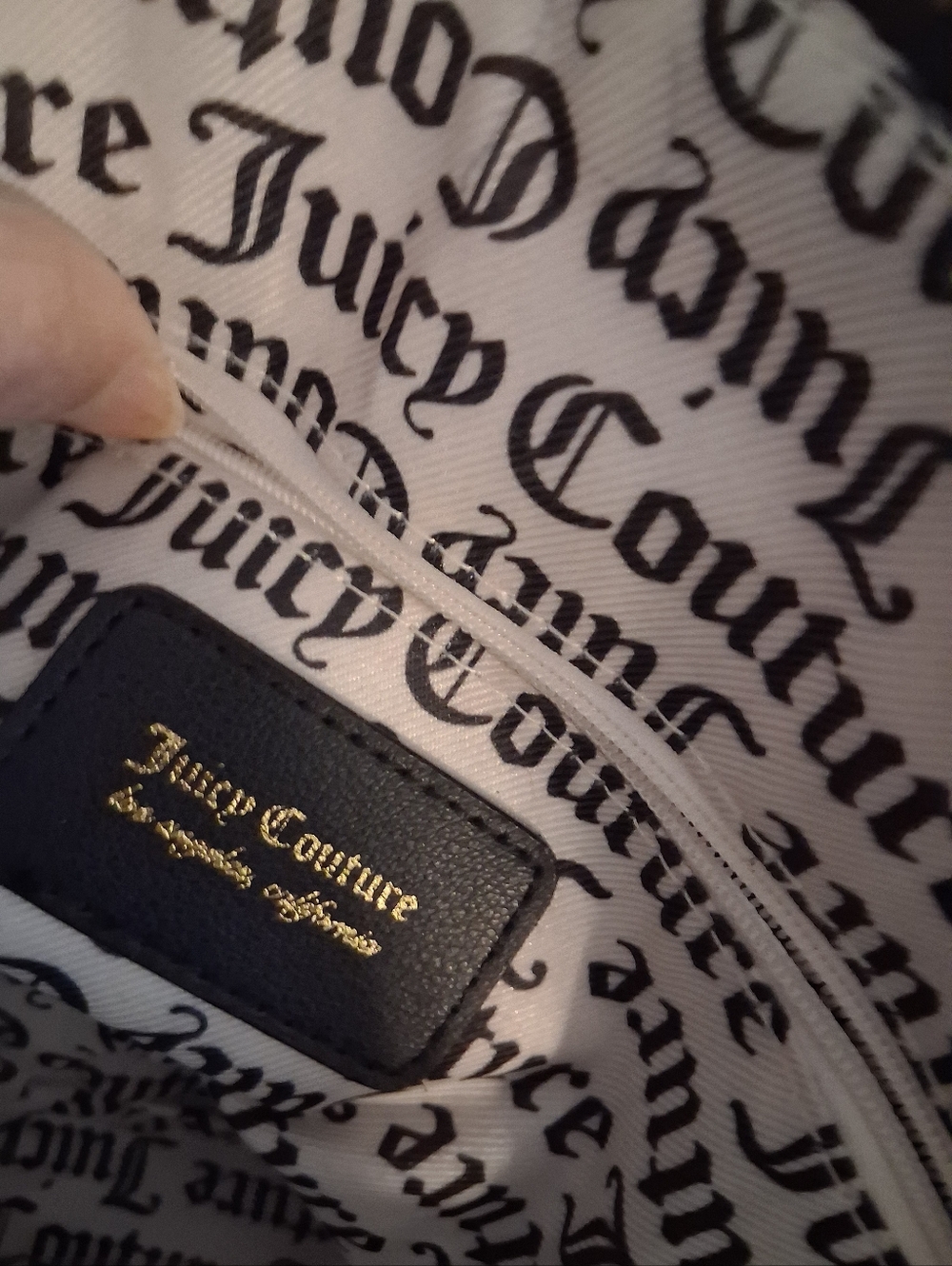 Juicy Couture Black & Gray Satchel Purse - Picture 4 of 5